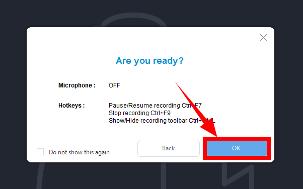 record clickmeeting webinar, confirmation prompt