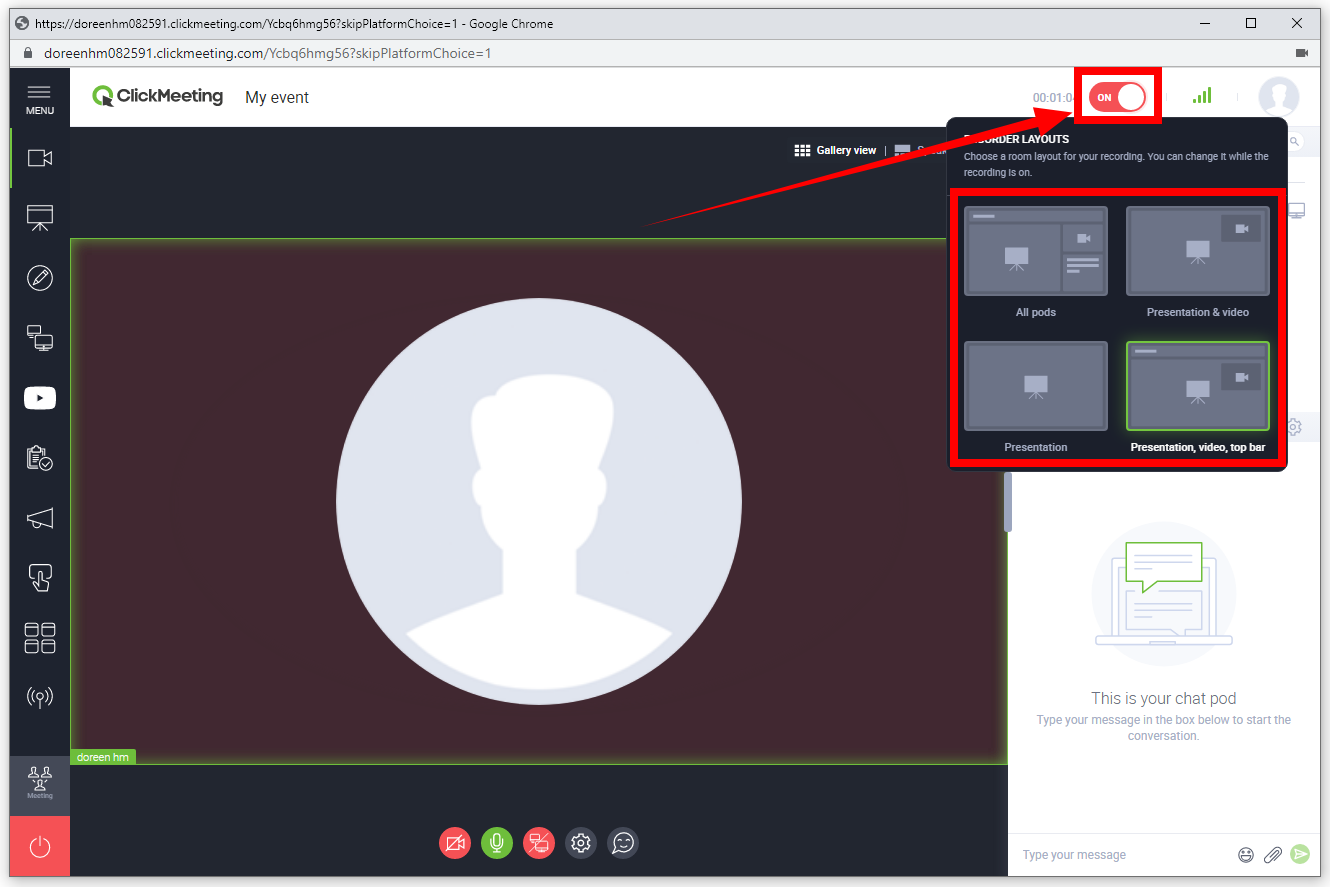 record clickmeeting webinar, enable clickmeeting recorder