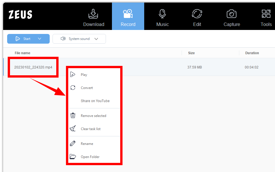 presentation recorder, manage the recorded file