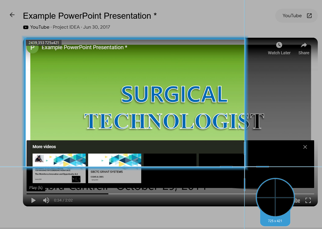 presentation recorder, recording area