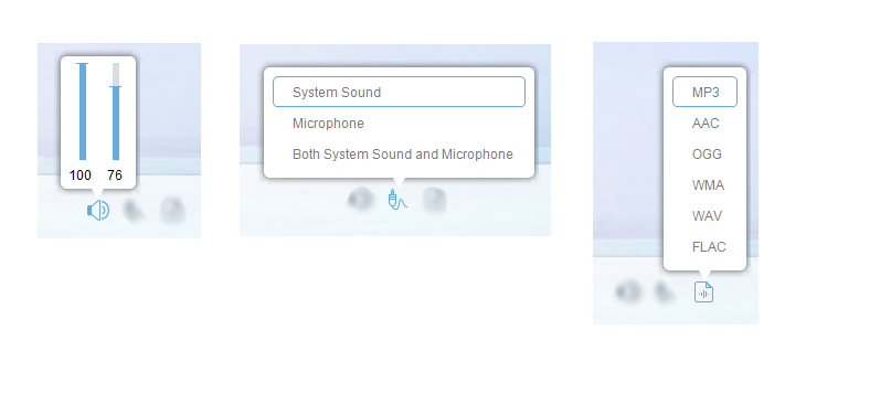 music recording, use zeus record for recording, selecting format