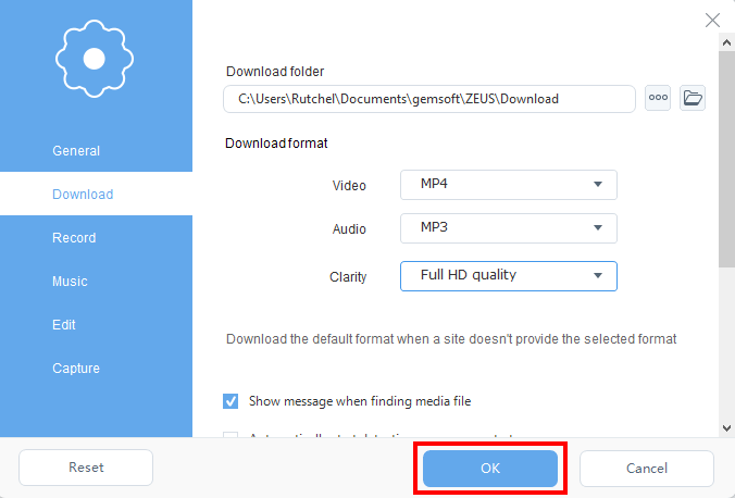 video downloaded is audio only, set download type to video, click ok button