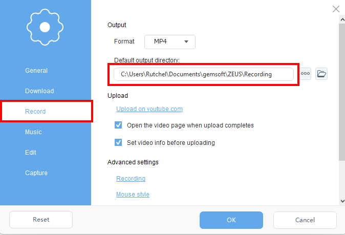 recorded data stored, check save destination, check file path folder