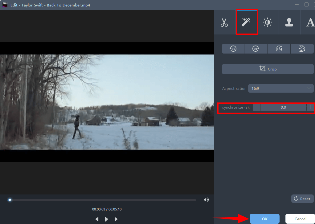 synchronize audio and video, correcting the error