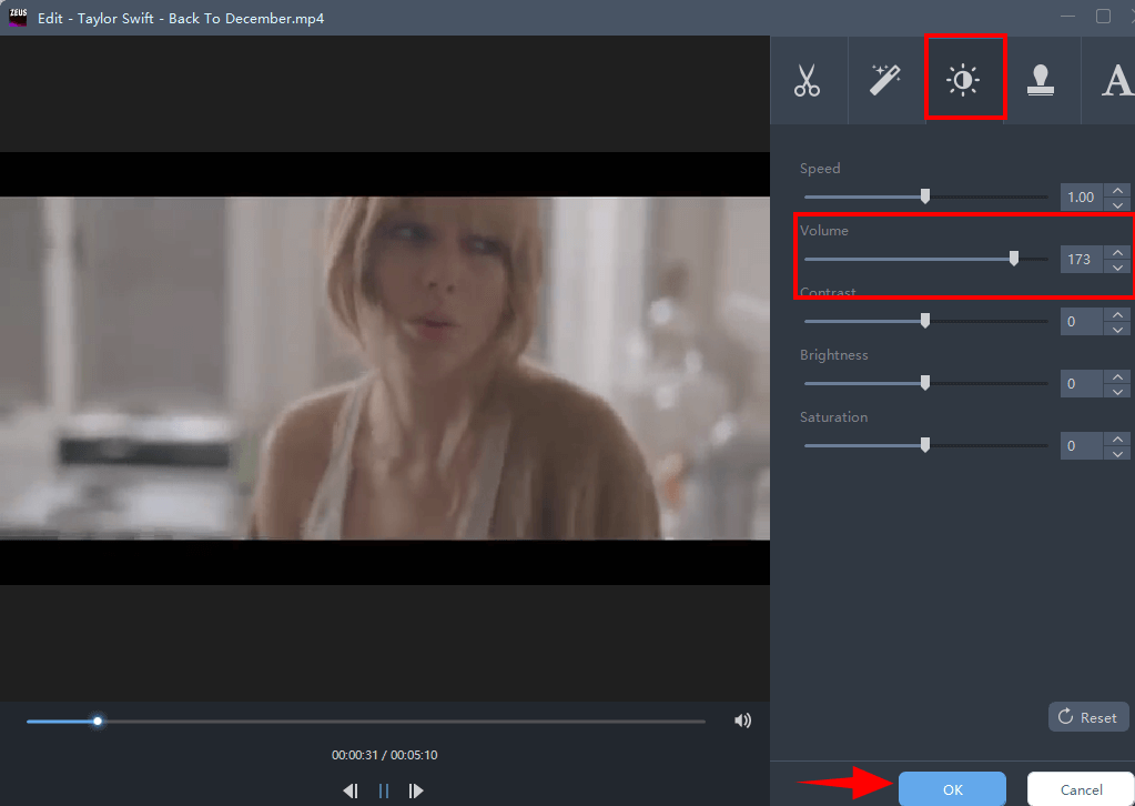 adjust volume of video, adjusting-volume