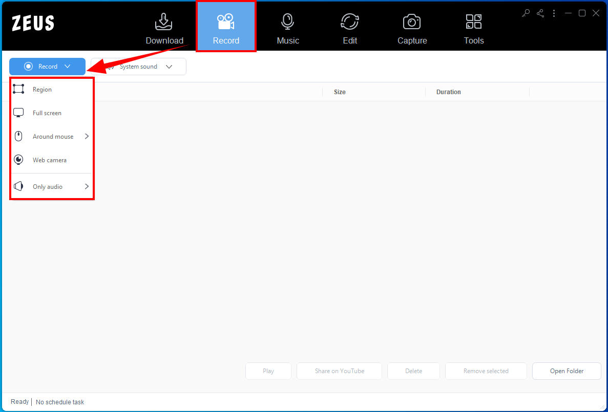 Record Motimarus Diary, recorder settings