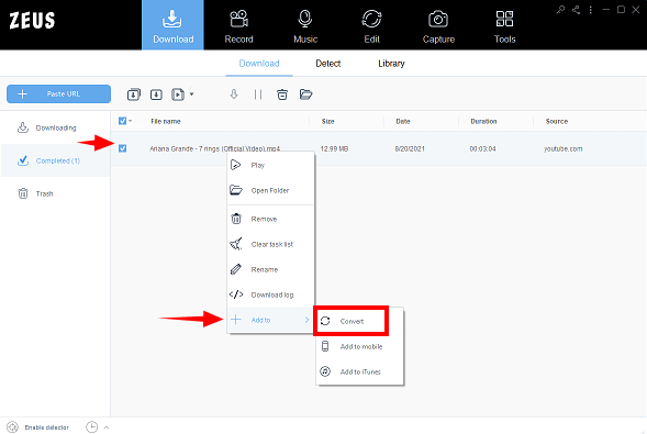 adjust volume of downloaded file, using zeus edit to adjust volume of file, converting music