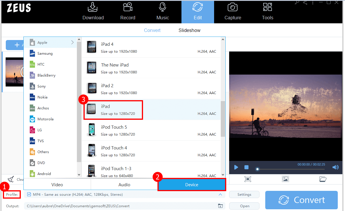 video converter, change mp4 to iPad format