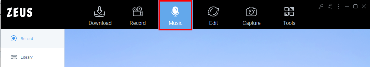 download the music you want, searching music to download using zeus, open music tab