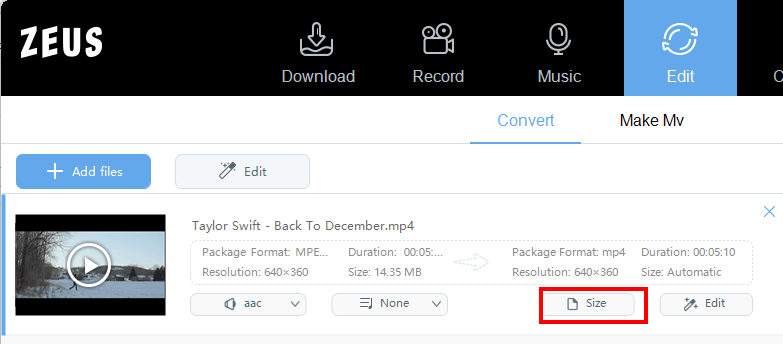 reduce file size of video, setting file size