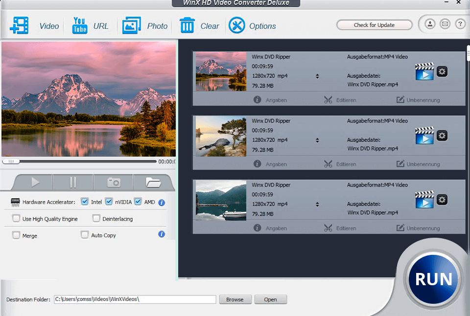 converter of videos, Winx HD converter image