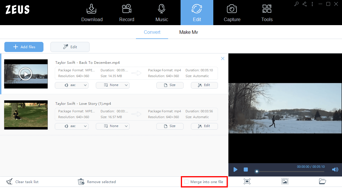combine short videos, use zeus edit to combine video, binding videos