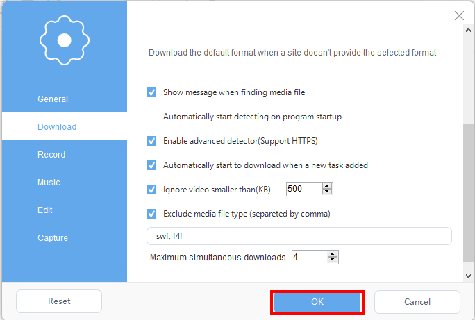 download videos on pc, clicking ok button to close