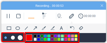 enable live annotate, select color and thickness